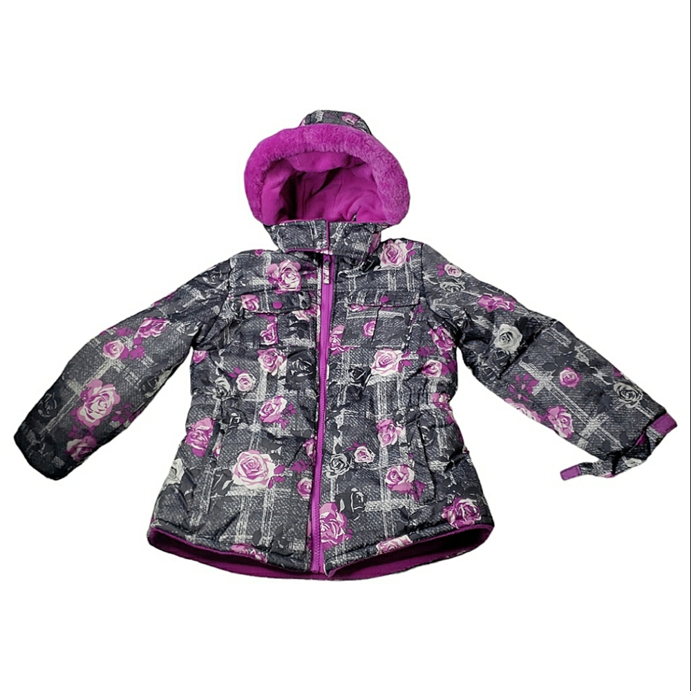 Wippette Girls 6X Rose Camo Hoodie Snow Gorp Fleece Lined Jacket Puffer Coat 6